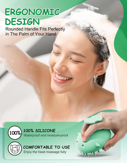 Scalp Massager Hair Growth, Silicone Scalp Scrubber Shower Shampoo Brush | One-Piece Silicone Scalp Exfoliator, Wet & Dry Hair Care, No Seams to Trap Water or Grime, Flakes and Buildup