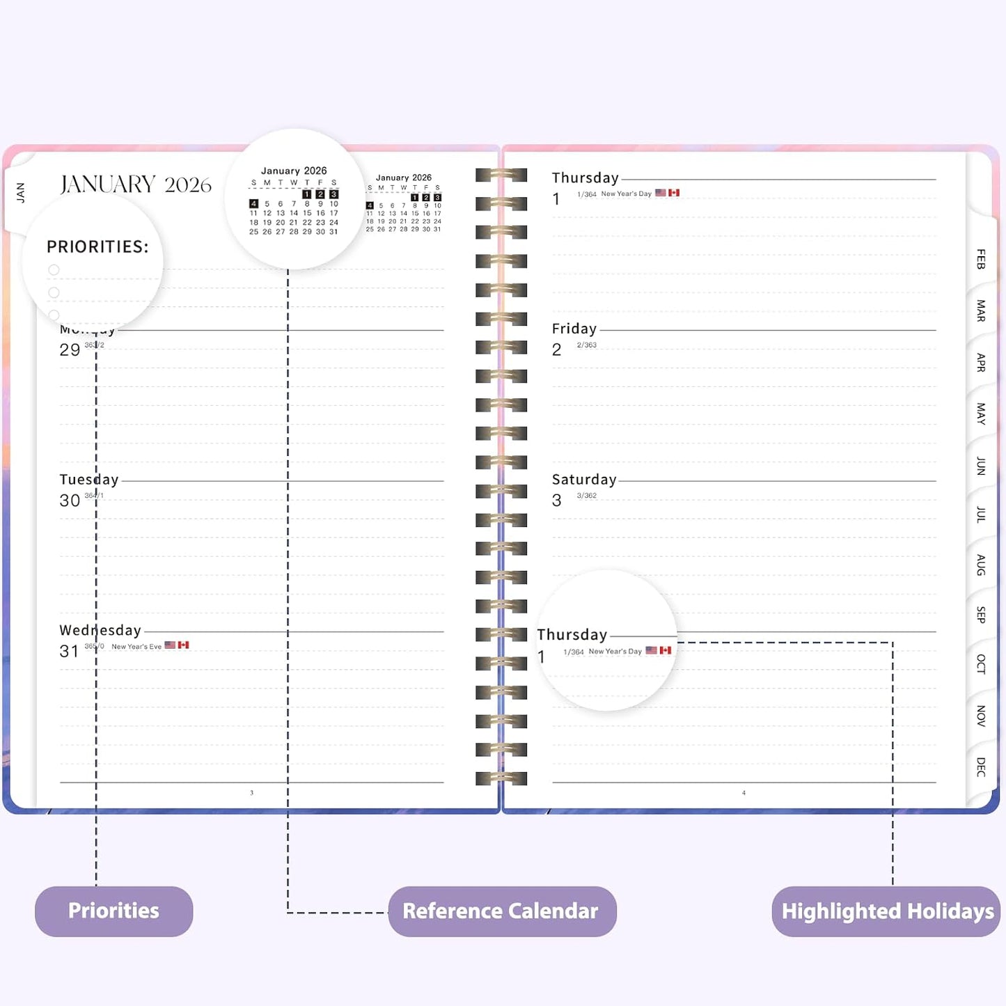 Weekly To Do List Notepad, 52 Sheets, Undated Weekly Planner, Letter Size | 8.5"x11", 100GSM, Thick Paper, Twin-Wire Spiral Bound, Tear Off Desk Pad, For Women & Man, Home School & Office Work