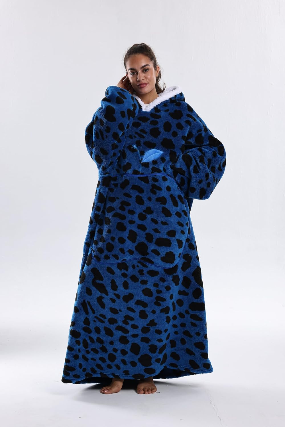 Capecage Blanket Hoodie, Long Hooded Blanket Sweatshirt as Birthday Gifts for Women Men, Long Wearable Blanket for Women Men.