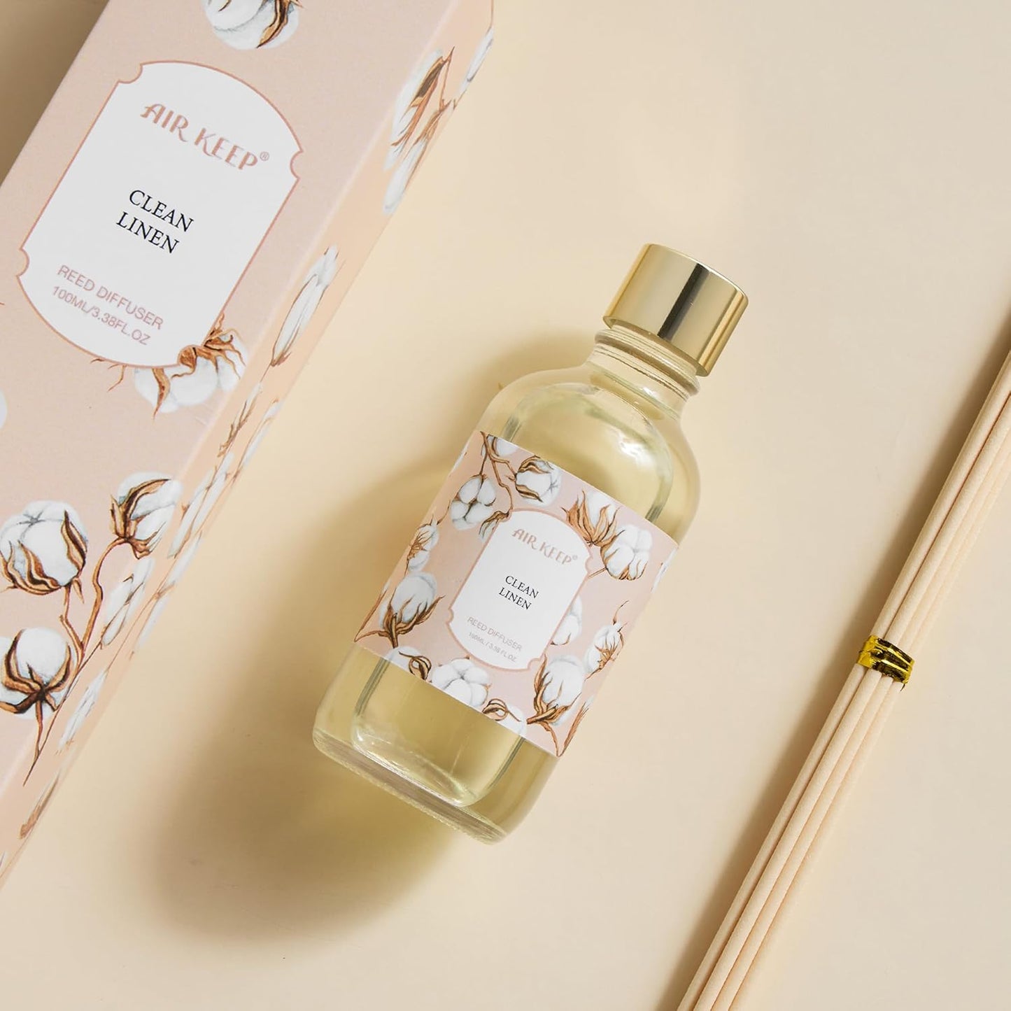 Airkeep Reed Diffuser Oil Set with Reed Sticks,Citrus Aromatherapy Oil Scent Diffuser for Home Office Bathroom Decoration Perfume and Gifts 3.38oz/100ml