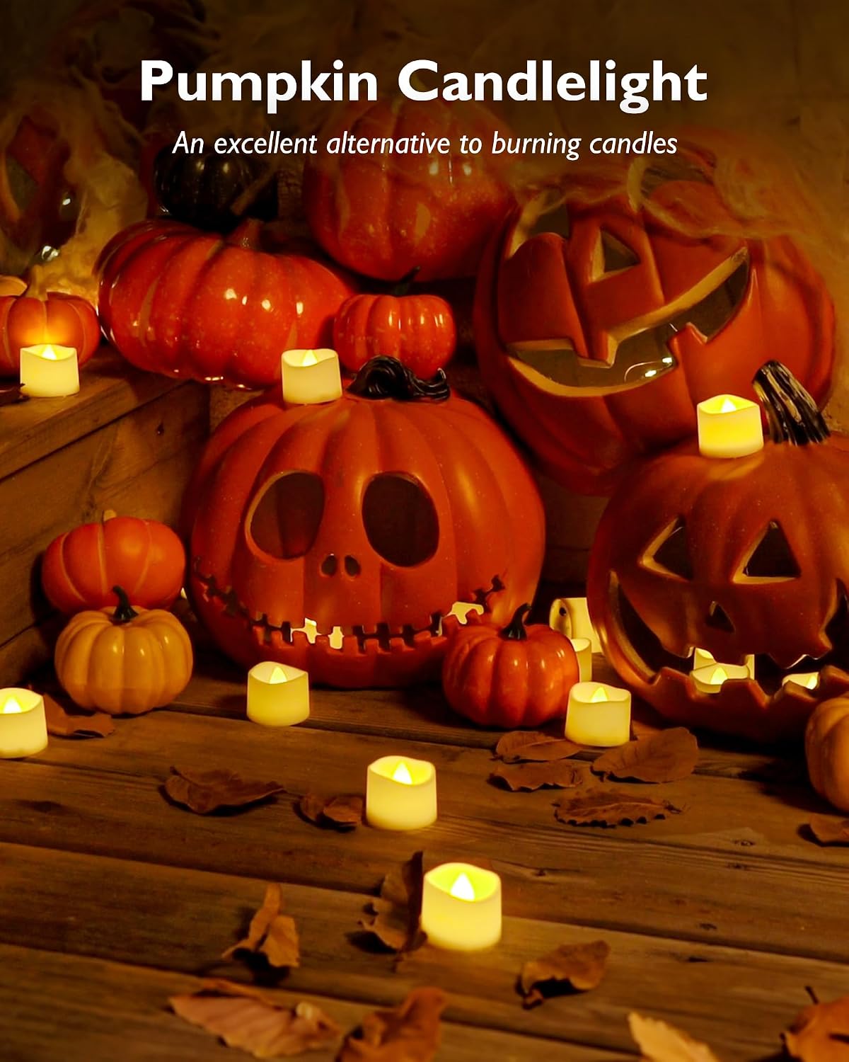 Homemory 24-Pack Flameless LED Tea Lights Candles Battery Operated, 200+Hour Fake Electric Candles TeaLights for Votive, Aniversary, Wedding Centerpiece Table Decor, Funeral, Halloween, Christmas