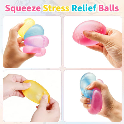 4 Pcs Stress Balls Fidget Toys, Sports Ball Stress Relief Toys