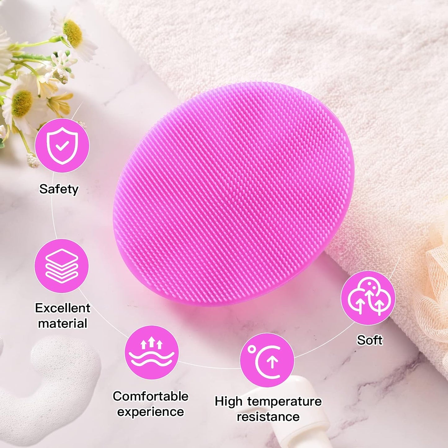 INNERNEED Soft Silicone Body Cleansing Brush Shower Scrubber, Gentle Exfoliating and Massage for All Kinds of Skin (Dark Green)