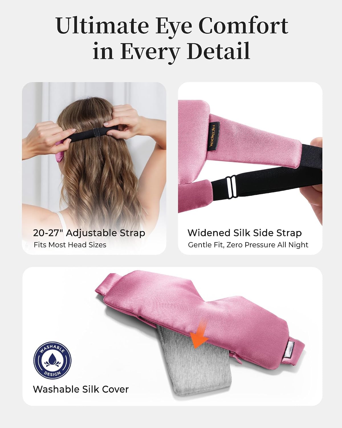 Heated Eye Mask for Dry Eyes, USB Powered Silk Warm Compress for Eyes