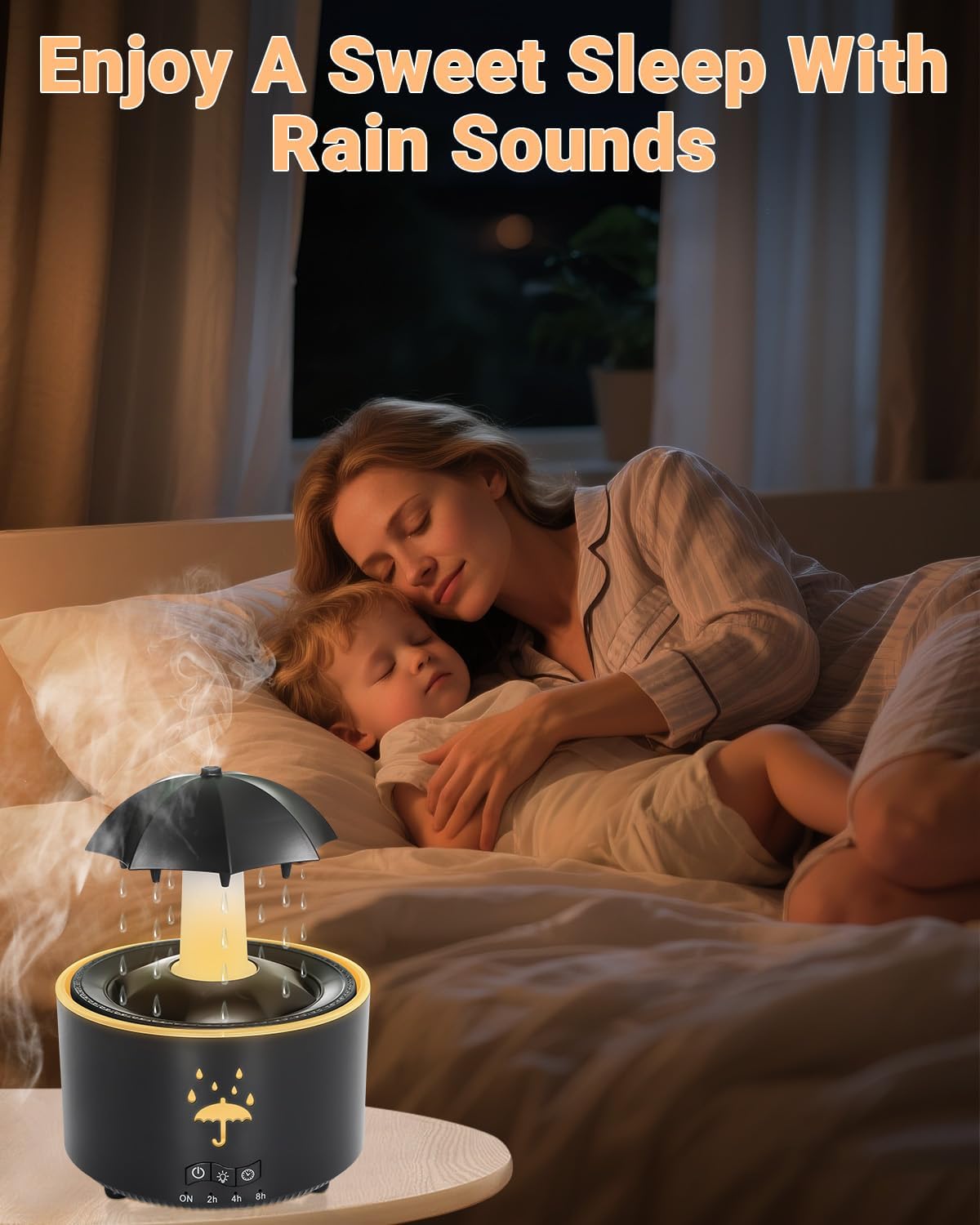 Aesthetic 2-in-1 Humidifier Oil Diffuser with 360° Rotating Raindrop & 7 LED Mood Lights,Ultrasonic Quiet Cool Mist Humidifier for up to 24 Hrs,Ideal Holiday Gifts for Home