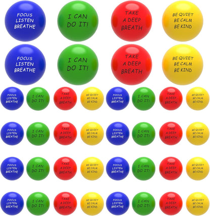 ALMAH Motivational Stress Balls for Kids and Adults (6 Pack), Stress Relief Balls, Hand Exercise Therapy Balls for Anxiety, Fidget, Tension, Manage Anger and Stress