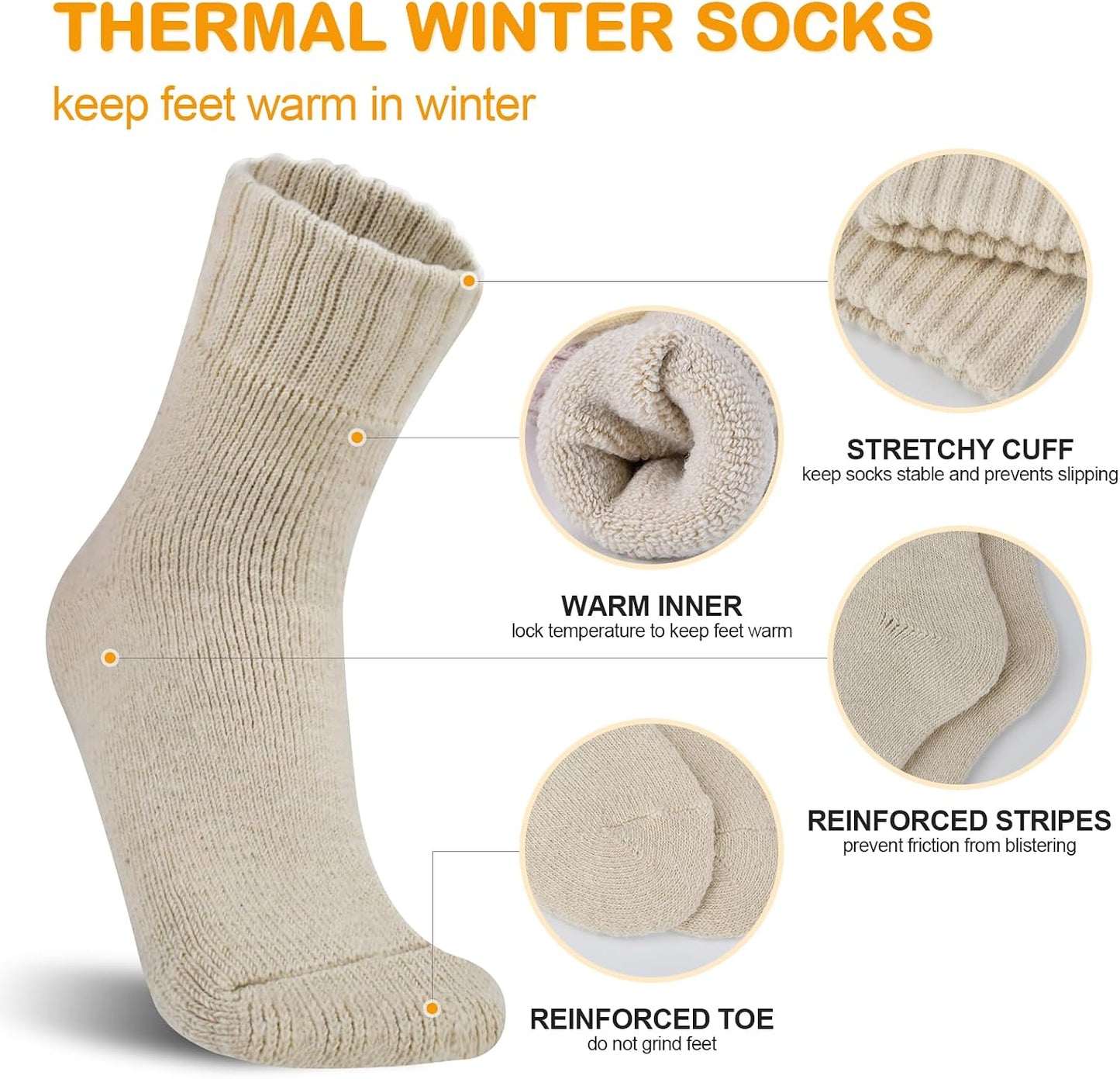 PAPA'S ICE CREAM Gifts for Her Women Wife: Thermal Thick Wool Socks Boot Winter Fuzzy Warm Cozy Socks