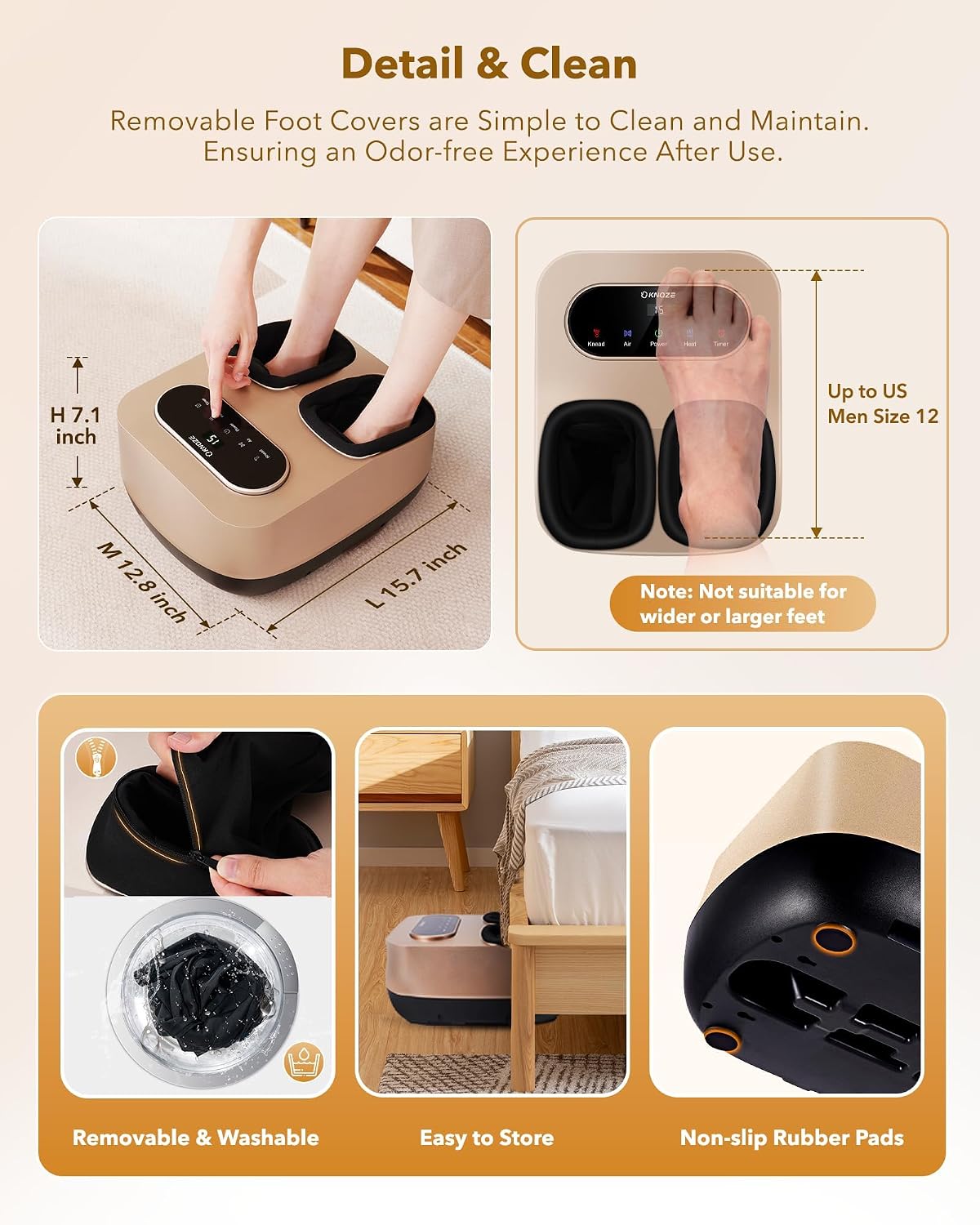 KNQZE Foot Massager with Heat and Remote, Shiatsu Deep Kneading Feet Massager for Plantar Fasciitis & Neuropathy, Foot Warmer, Gifts for Mom Women Men Dad, Fits Up to Men Size 12(Black)