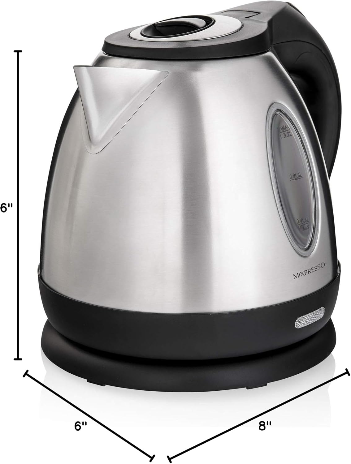 Mixpresso Electric Kettle Temperature Control, Hot Water Kettle Electric, Cordless 1 Liter Capacity, Keep Warm & LED Indicator, Auto-Shutoff, Boil-Dry Protection, Stainless Steel Electric Kettle