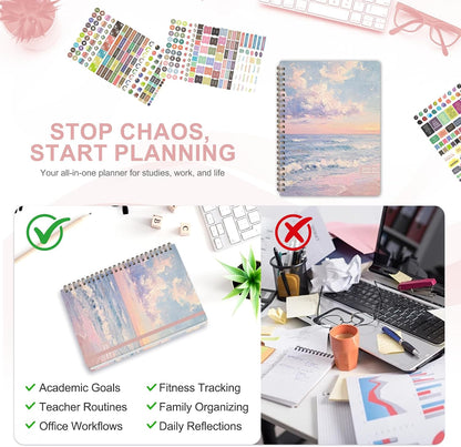 Planner 2026-2027, Weekly and Monthly Calendar Planner, JUL 2026 - JUN 2027 | A5(6.3'' x 8.5''), Hardcover, Agenda Book, Sprial Bound, Inner Pocket, Office and School Use
