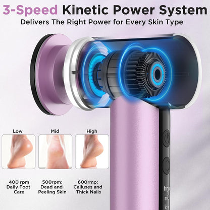 Electric Foot Callus Remover, Apply Oil,Foot File,Reusable Nano-Glass Head, Ergonomic Premium Aluminum Callus Remover for feet, Professional Foot SPA Pedicure Tool at Home