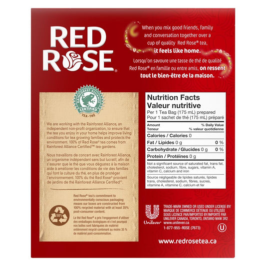 Red Rose Orange Pekoe Tea Bags 72ct, (Imported from Canada)