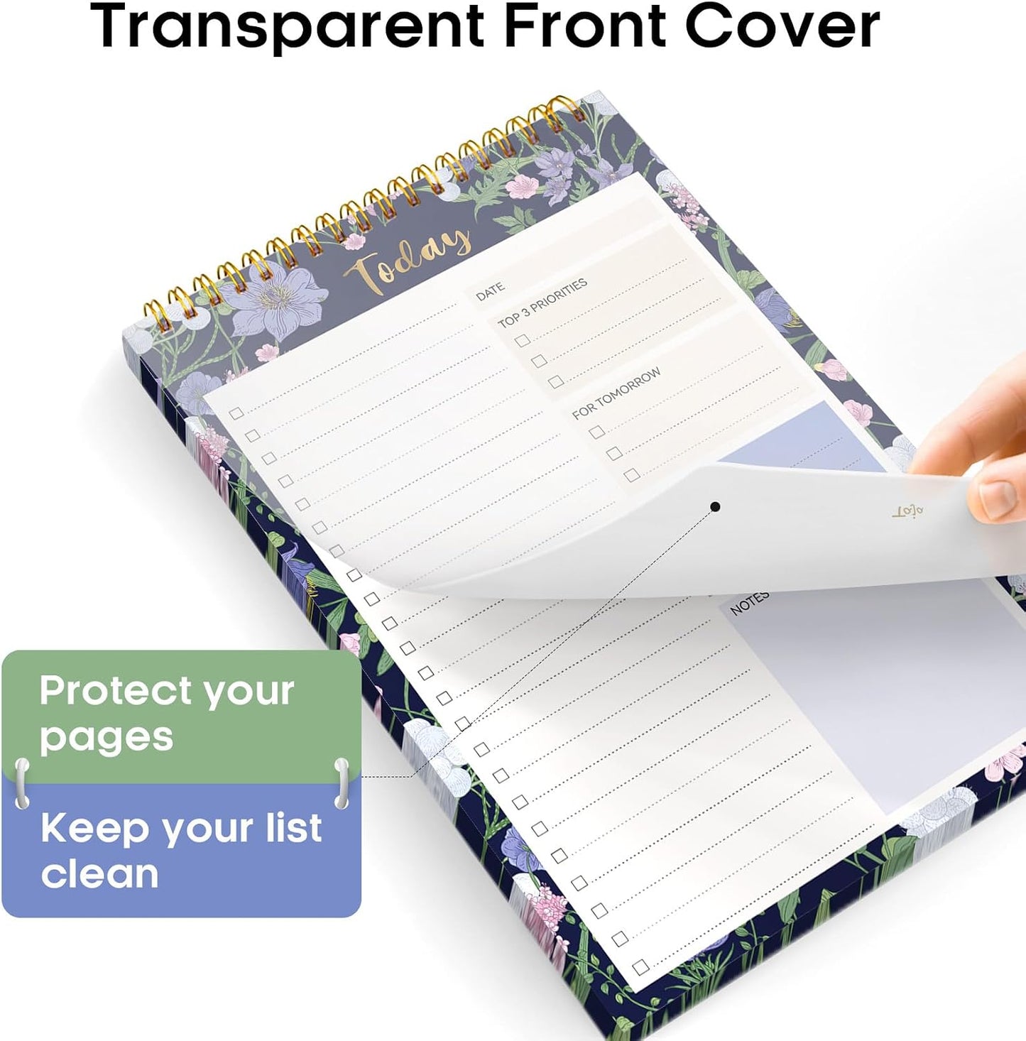 Taja To Do List Notepad - To Do List Notebook for Work with 52 Sheets, 9.8" x 6.5", Undated Daily Planner Perfect for Daily Tasks and Goal Setting, Notepad Suitable for Office, Home & School - Violet Dream