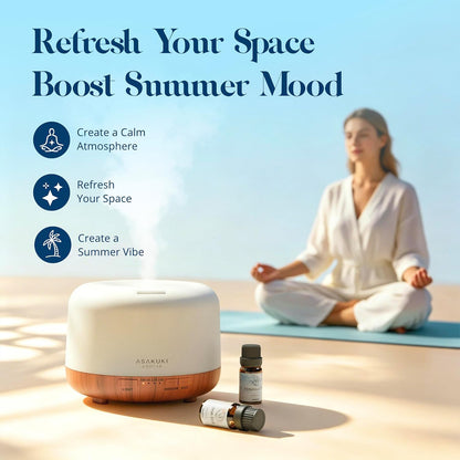 ASAKUKI Essential Oils for Diffuser –6 Mood Essential Oil Blends (Breathe, Uplift, Sensual, Balance, Unwind, Rest) for Morning to Night Rituals, Home & Daily Use-Thoughtful Gift