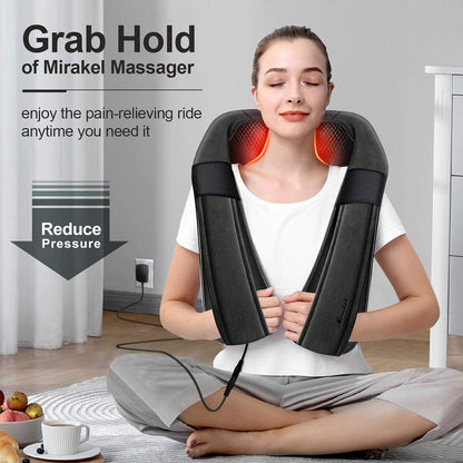 Shiatsu Neck Back and Shoulder Massager with Heat for Pain Relief Deep Tissue, Christmas Women Men Gifts for Mom Dad, Wife Husband, Him Her, Fathers Day, Mothers Day, Birthdays Gift (NOT Cordless)