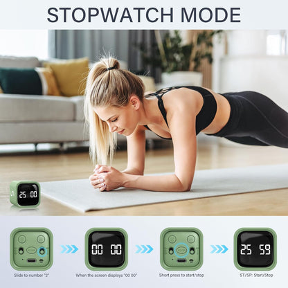 Rotating Pomodoro Timer 5, 25, 10 50 Minutes Preset, Desk Productivity Flip Timer, ADHD Tool Cube Countdown Stopwatch, Vibration/High/Low Volume/Custom Modes, for Work, Study, Back to School, Kitchen