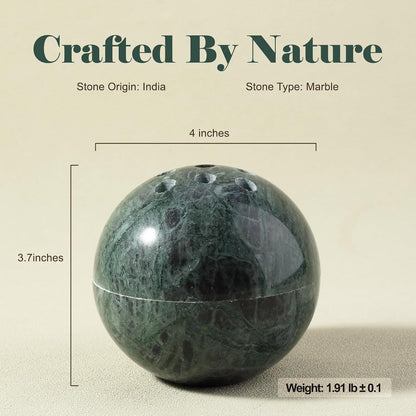 Koville Natural Marble Incense Holder, Incense Holder for Sticks with 9 Holes, Handmade Incense Burner Ash Catcher for Meditation Yoga SPA, Balsam Fir/Palo Santo/Sage/Cone (White)