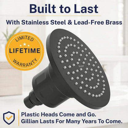 Gillian Metal Filtered Shower Head High Pressure, KDF-55 Removes Chlorine
