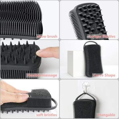 2PCS Silicone Body Scrubber, Loofah for Women, Gentle Exfoliating Shower Cleaner Bath Brush, Rubber Body Wash Deep Cleaning & Exfoliator & Massage, Travel-Friendly for Bathroom