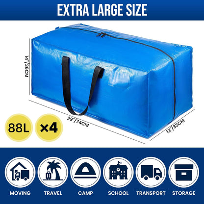 TAILI Blue Extra Large Moving Bags,Storage Bags with Visible Window