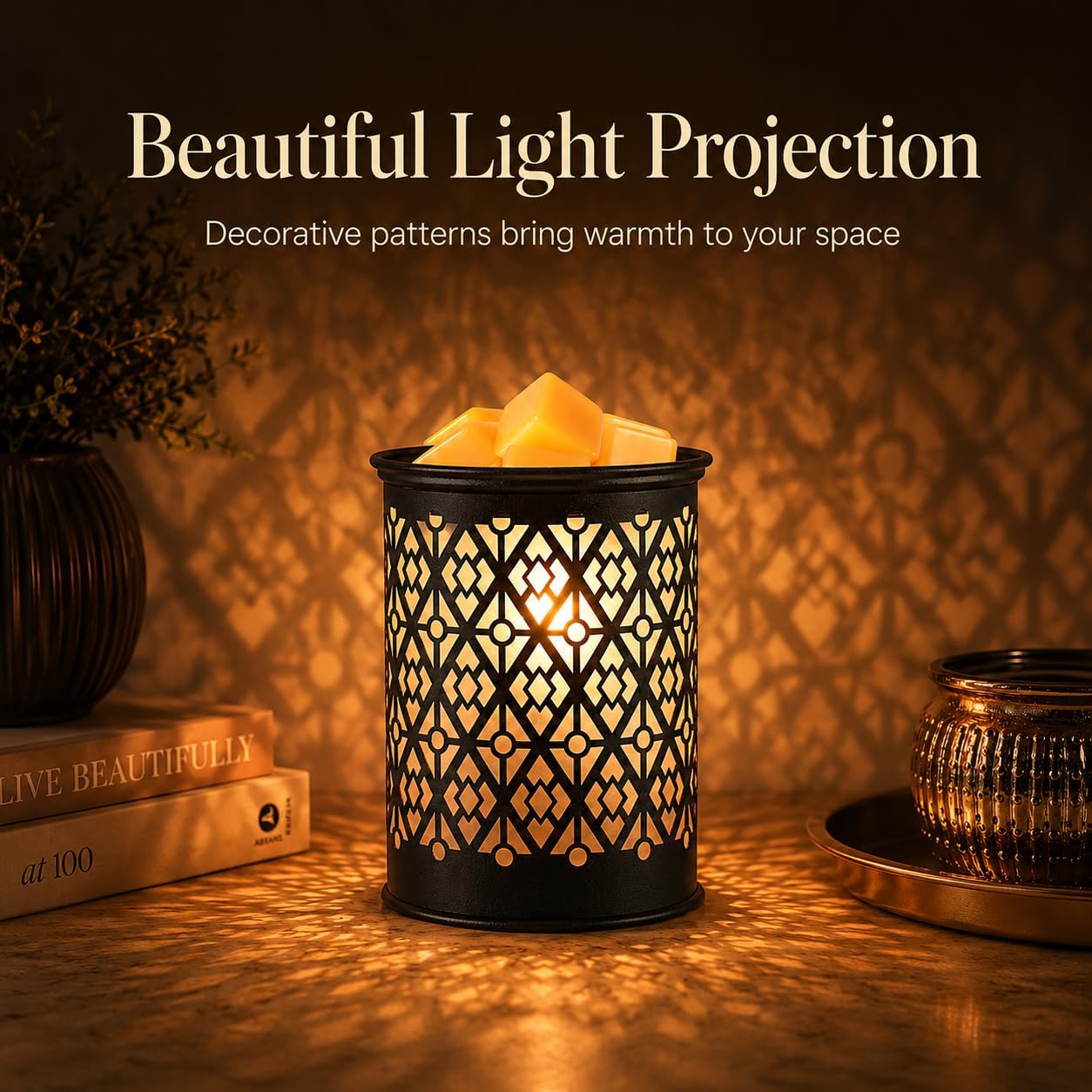 kobodon Wax Melt Warmer Metal Wax Warmer for Scented Wax Electric Fragrance Candle Oil Burner 2 in 1 Wax Melts as Gifts for Moms Grandma Women Girls(Sunflower)
