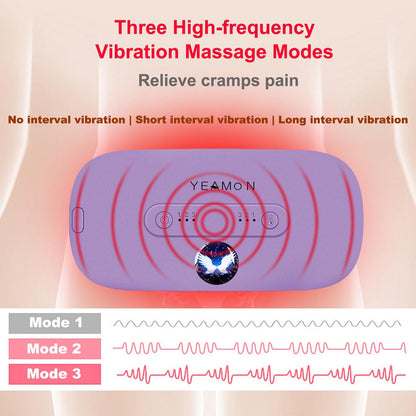Portable Cordless Heating Pad, Electric Waist Belt Device, Fast Heating Pad with 3 Heat Levels and 3 Massage Modes, Back or Belly Heating Pad, Gift for Her, Women and Girl