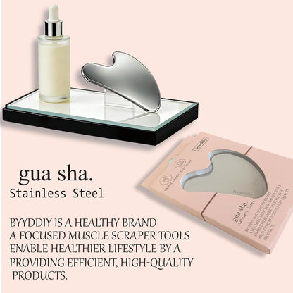 BYYDDIY Spherical Surface Stainless Steel Gua Sha Facial Tools, Metal Gua Sha for Face,Tighten Skin Massage, Guasha Beauty Tool for Body Eyes (W-s)