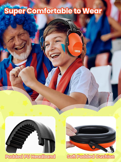 Dr.meter Ear Muffs for Noise Reduction: 27.4SNR Noise Cancelling Headphones for Kids Adults, EM100 Adjustable Hearing Protection Earmuffs for Monster Jam, Autism Sensory, Concerts, Fireworks