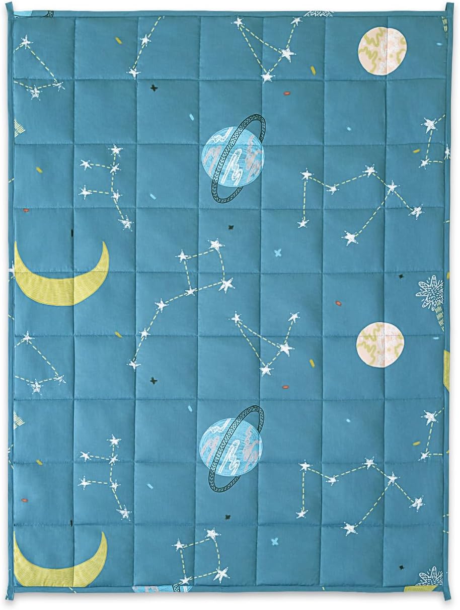 Sivio Weighted Lap Pad 2lbs, Cotton Weighted Blanket Sensory Weighted Lap Blanket Indoor Outdoor, 19 x 21 Inch, Blue Dinosaur