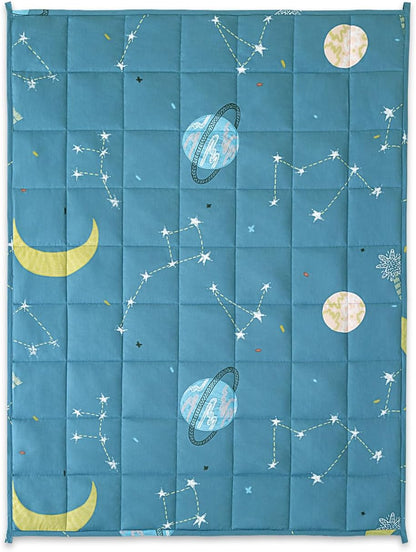 Sivio Weighted Lap Pad 2lbs, Cotton Weighted Blanket Sensory Weighted Lap Blanket Indoor Outdoor, 19 x 21 Inch, Blue Dinosaur