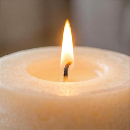 Aroma Naturals Essential Oil Orange and Lemongrass Scented Pillar Candle, Ambiance, 2.5 inch x 4 inch, Yellow