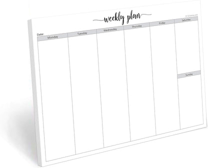 321Done Undated Weekly Planner Notepad, Jumbo 11x17 Desk Pad - 50 Tear-Off Sheets, Weekday Monday-Friday Schedule, Daily Task Planner for Home, Office & Student Use - Made in USA