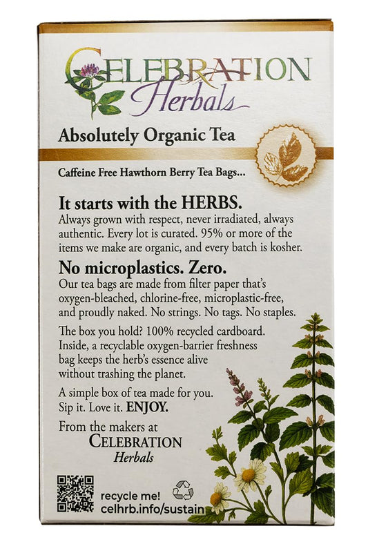 Celebration Herbals Organic Hawthorne Berries Tea Bags 24 Count