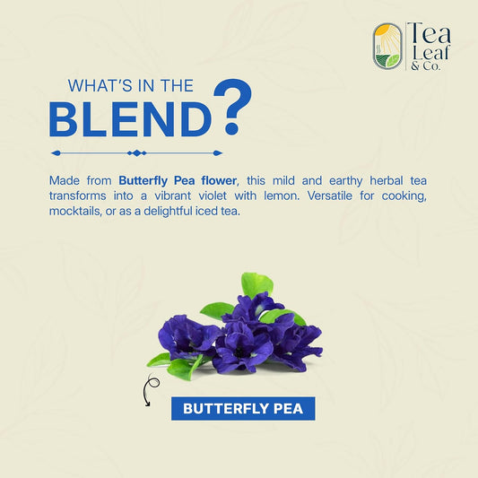 Butterfly Pea Herbal Tea 100gm/3.5oz, Natural Herbal Infusion, 50 Tea Bags