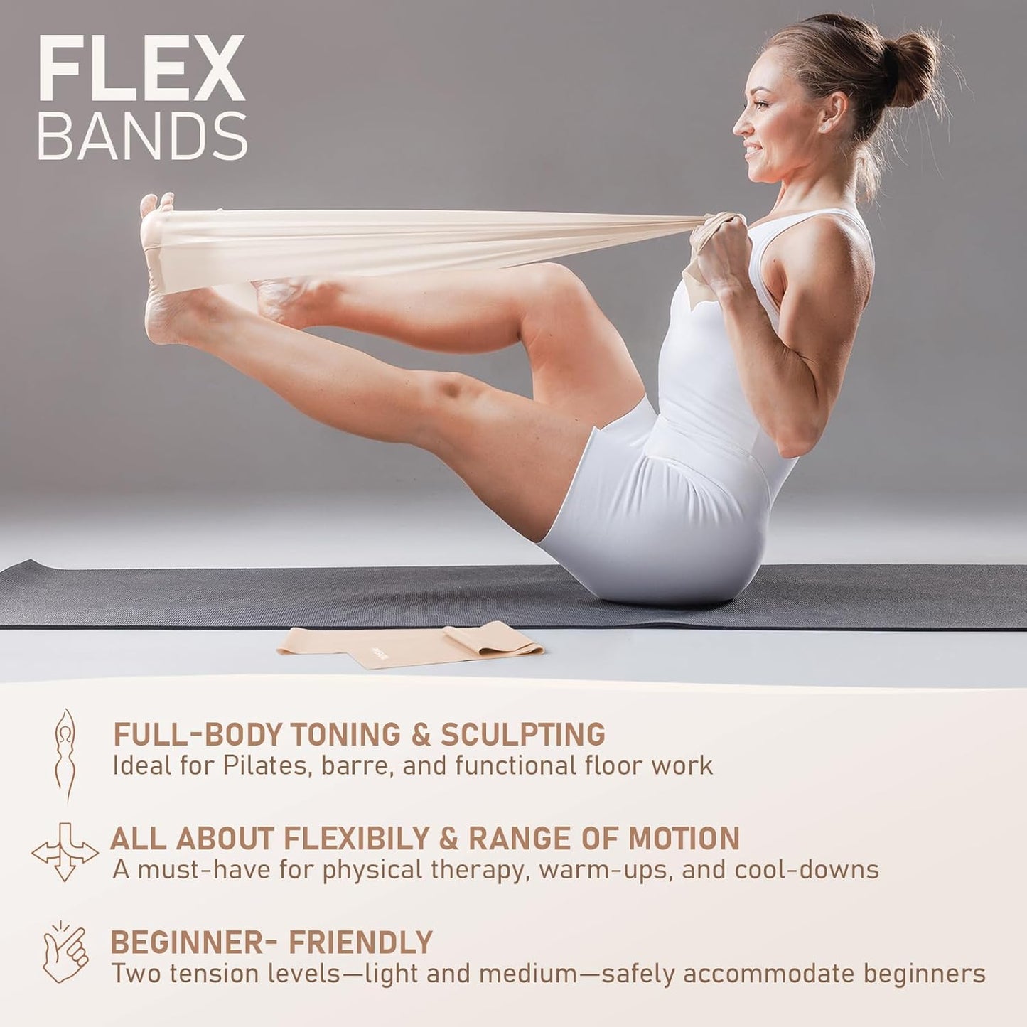 PhysKcal Pilates Kit, 15-Inch Pilates Ring with 1x Pilates Ball & 5X Bands | Aesthetic Home Pilates Equipment Set, Essential Kit for Beginners in Minimalist Style. Comes in Premium Packaging