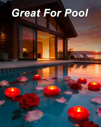 Homemory 24 Pack 3” Flameless Led Floating Candles, 200 Hour White Battery Operate Waterproof Tealights for Cylinder Vases, Centerpieces at Wedding Decor, Party, Pool