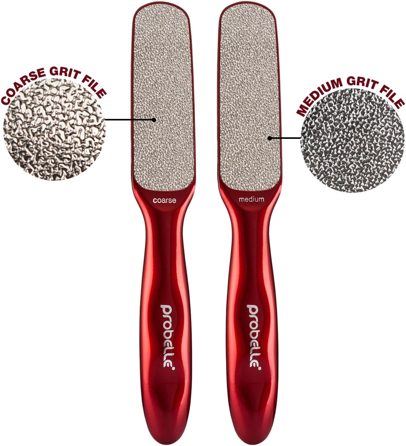 Probelle Double Sided Multidirectional Nickel Foot File Callus Remover - Immediately Reduces calluses and Corns to Powder for Instant Results, Safe Tool (Dark Grey)