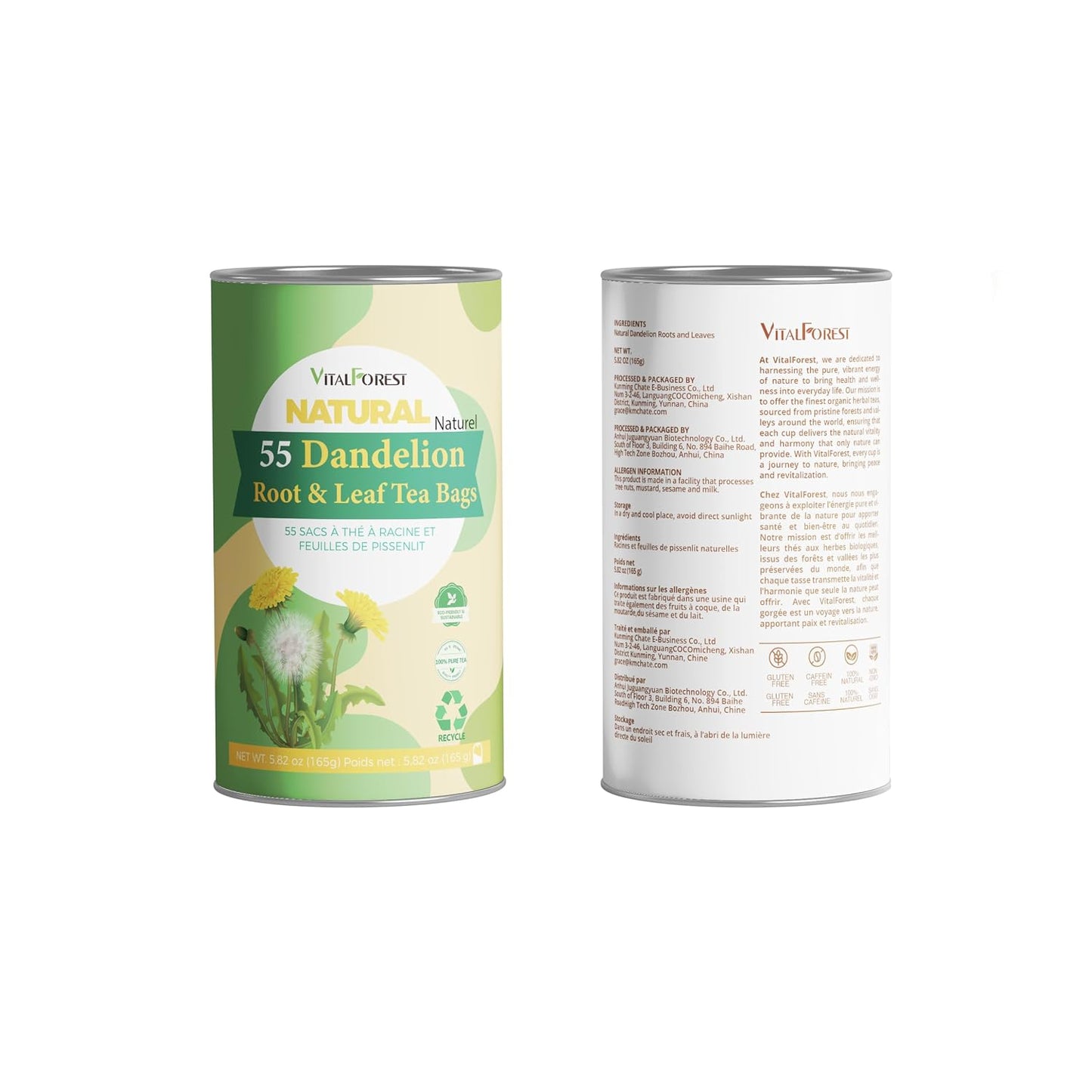 60 Lemon Balm Tea Bags - VitalForest Dried Lemon Balm Leaves Tea -1.5g/Bags, Calming Herb, Stress Relief & Sleep Support, Non-GMO, Caffeine-Free