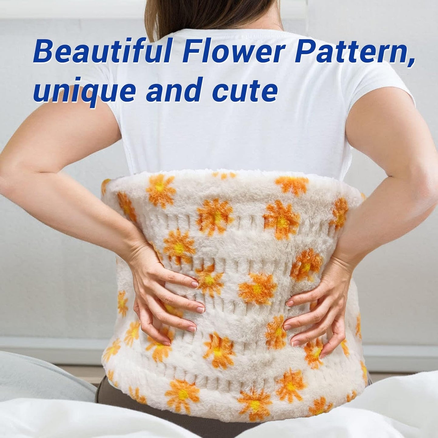 ZXU Heating Pad for Back Pain and Period Cramps Relief- Ultra Soft Sherpa Heating Pad, XL King Size 12" x 24", 12 Heat Levels & 1-24H Auto Off，Stay on Function Hot Heated Pad, Machine Washable