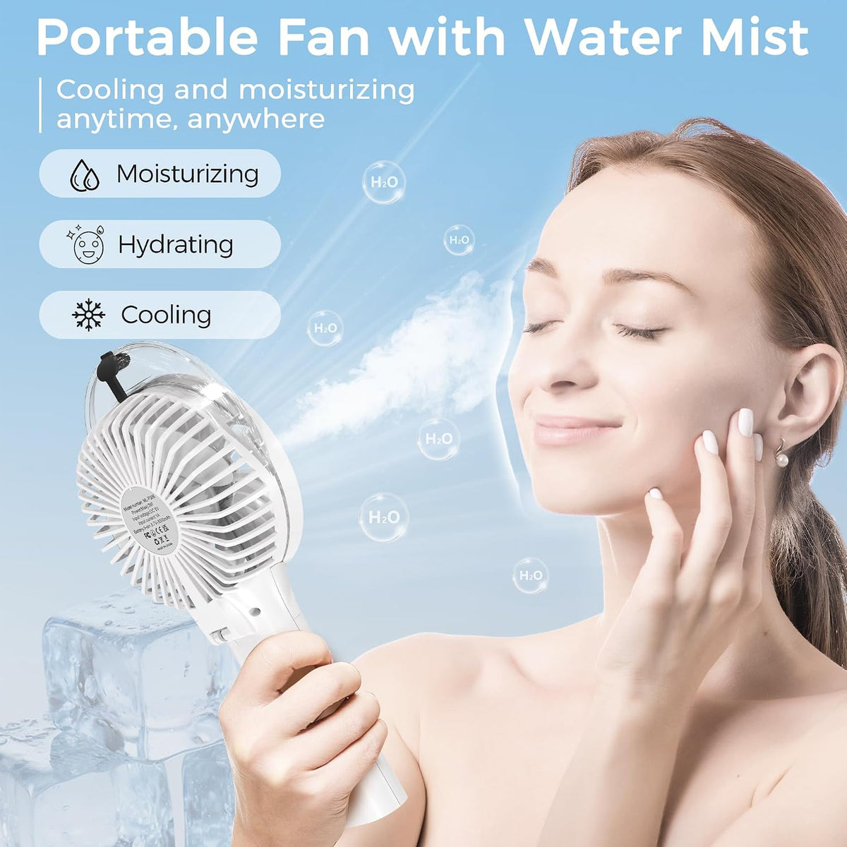 Portable Handheld Misting Fan, Nano-Mist Humidifier for Skincare & Makeup, 180° Foldable Desk Fan, Rechargeable Water Spray Fan for Disney Beach Cruise Essentials, Summer Gifts for Women Man Girls
