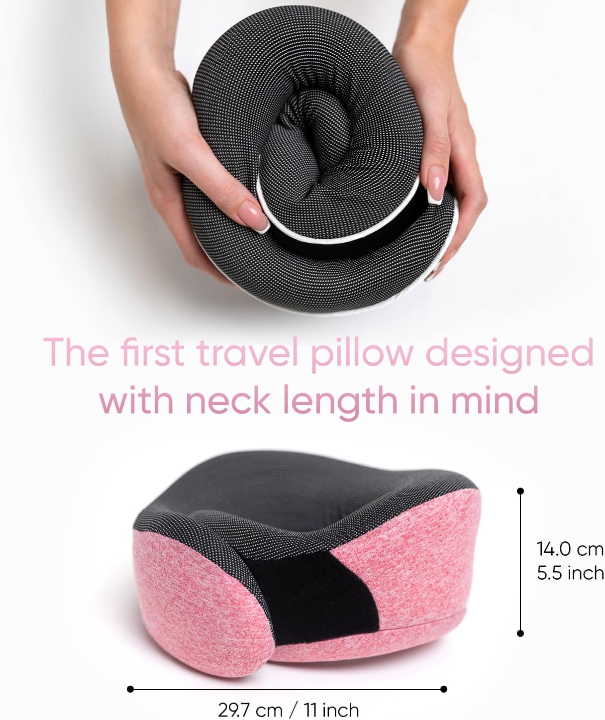 Proglobe Travel Neck Pillow for Airplanes, Long Haul Flight Kit, Grey