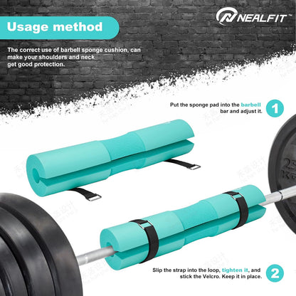NEALFIT Barbell Pad Squat Pad for Squats—Squat Bar Pad—Great for Weightlifting,Lunges and Hip Thrusts—Foam Sponge Pad—Fit Standard and Olympic Bars Perfectly