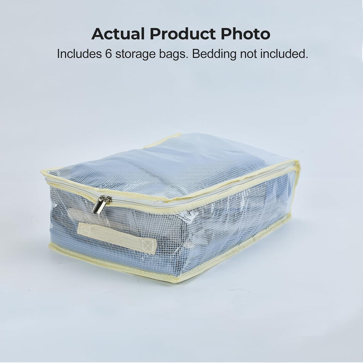 Clear Bed Sheet Organizer Bags for Linen Closet 6 Pack