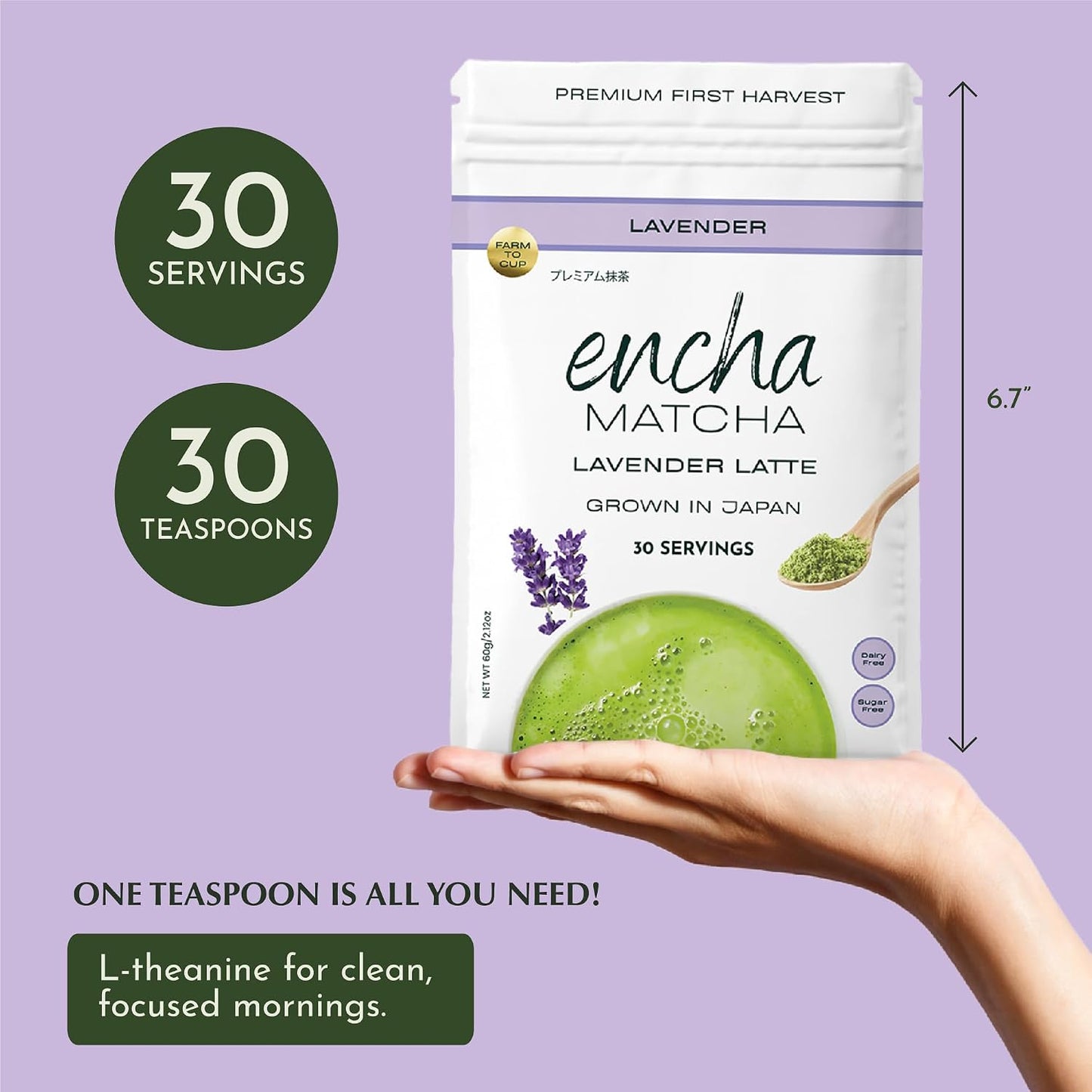 Encha Matcha - Latte Grade Matcha Powder - Unsweetened, First Harvest, Organic Green Tea Powder From Uji, Japan (30G/1.06 Ounce) Premium for Latte, Smoothie - Caffeine, L-Theanine