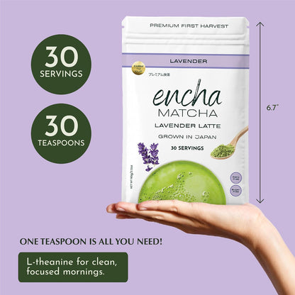 Encha Matcha - Latte Grade Matcha Powder - Unsweetened, First Harvest, Organic Green Tea Powder From Uji, Japan (30G/1.06 Ounce) Premium for Latte, Smoothie - Caffeine, L-Theanine