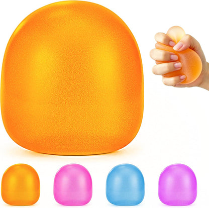 Stress Balls-Gumdrop Squishy Stress for Kids and Adults, Super Solid Squeeze Ball, Sensory for Stress Relief, Birthday, Easter Basket Stuffers and Party Favors (Blue)
