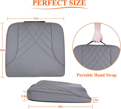 kingphenix Premium Car Seat Cushion, Memory Foam Driver Seat Cushion to Improve Driving View- Coccyx & Lower Back Pain Relief - Seat Cushion for Car, Truck, Office Chair (Leather Black)