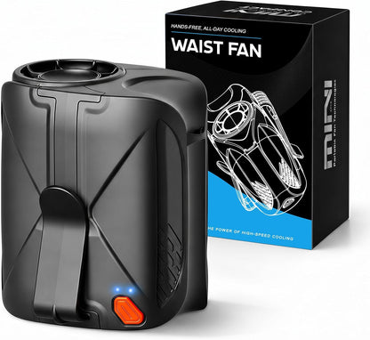 JUANANIUG Hands-Free Wearable Clip-On, Neck & Waist Fan – 6-Speed 16,000RPM Turbo Brushless Motor, 6,000mAh Battery up to 35H, Portable for Travel, Outdoor, Camping, Commuting & Office