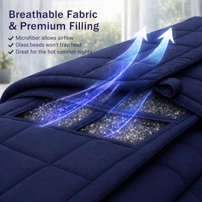 Weighted Lap Blanket for Adults 5lbs, 24"x29" Cooling Heavy Throw Blanket, Portable Travel Weighted Blankets, Soft Small Blankets Gift for Sleeping, Navy Blue