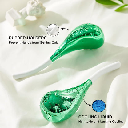 pfefe Ice Globes Facial Skin Care Tools for Women Face Eyes, Stainless Steel Face Beauty Cryo Sticks for Girls Ladies, Esthetician Supplies Cooling Spa Globes Cold Roller with Storage Case